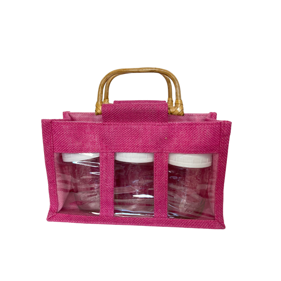 Pink 3 Jar Bag