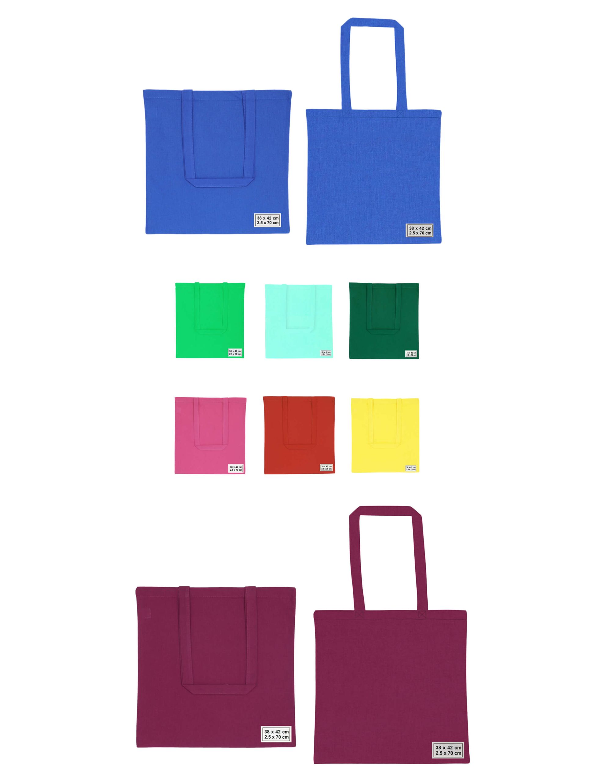 Plain Coloured Tote Bag With Long Handle